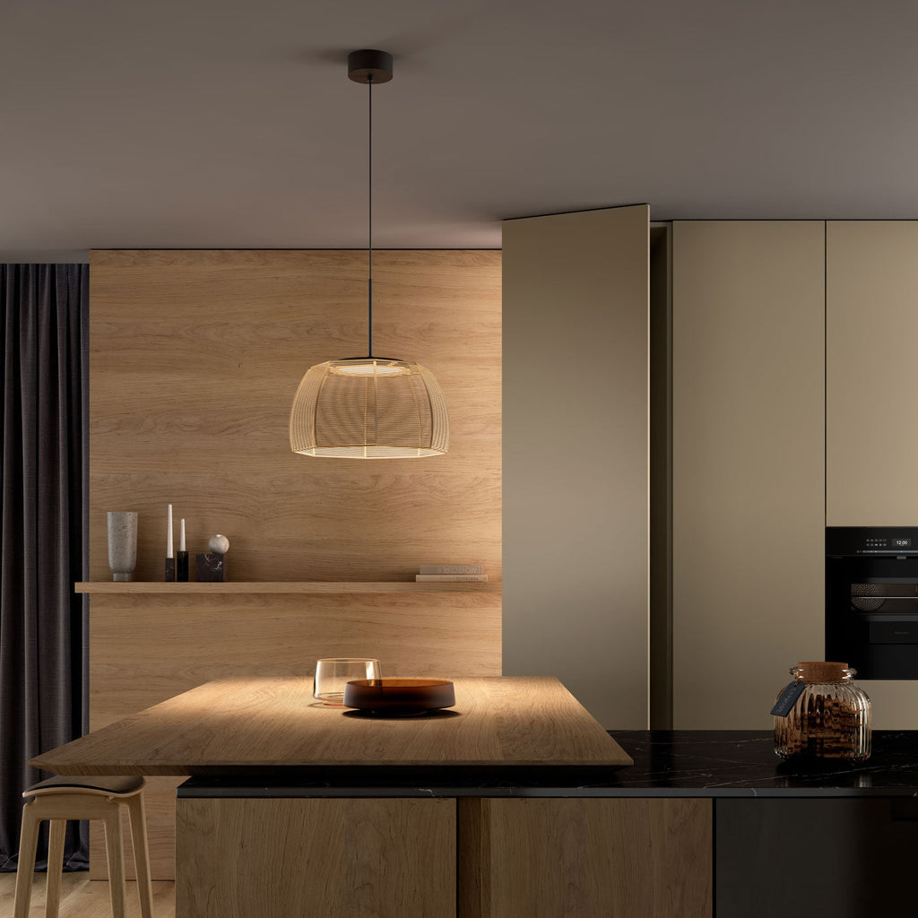 Tanit Pendant, 61 cm ø, Cotton Strings, LED, 24W, Triac Dim, IP20