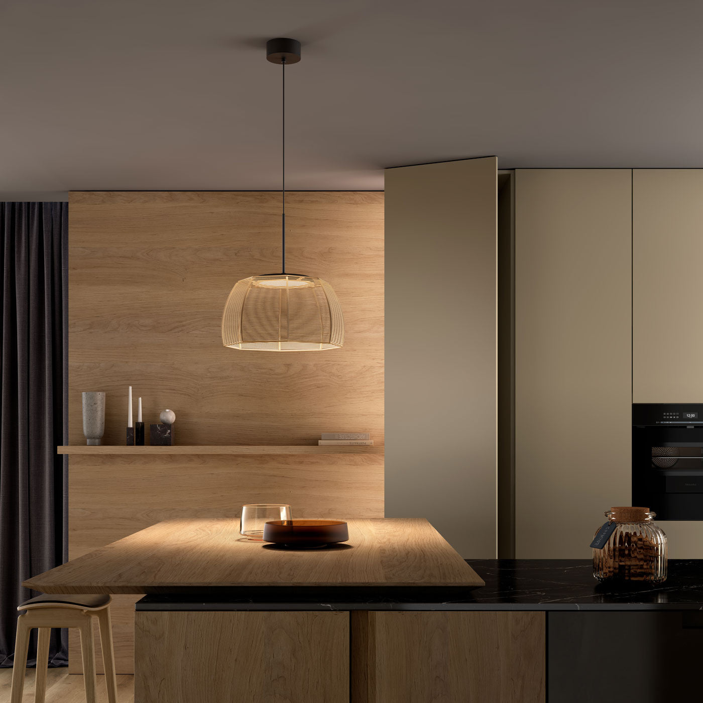 Tanit Pendant, 43 cm ø, Cotton Strings, LED, 14W, Triac Dim, IP20