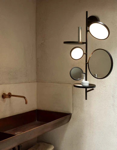 Tell Me Stories, Silver with Adjustable LED and Mirrors, LED, 12W, 2700K, Triac Dim, IP44