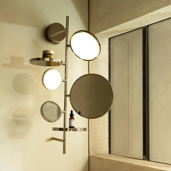 Tell Me Stories, Black with Adjustable LED and Mirrors, LED, 12W, 2700K, Triac Dim, IP44