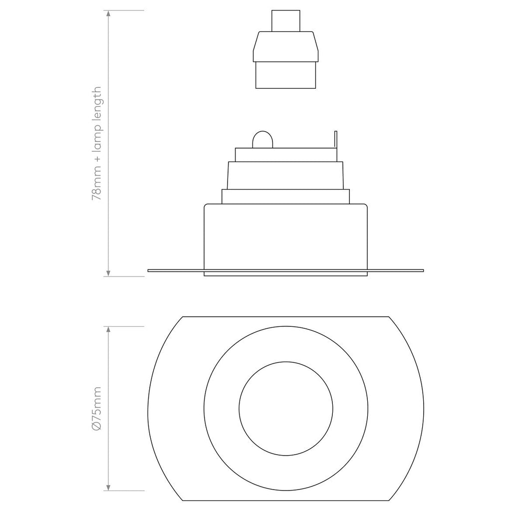 Terry Trimless Round Downlight, GU10, IP20