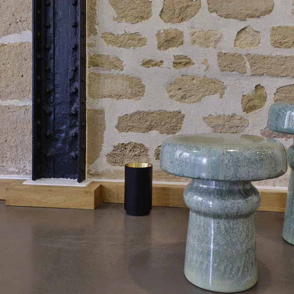 Tobo Floor Lamp, Uplight, White with Brass Reflector, E27, Floor Switch Dim, IP20