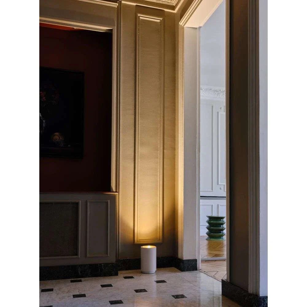 Tobo Floor Lamp, Uplight, Black with Brass Reflector, E27, Floor Switch Dim, IP20