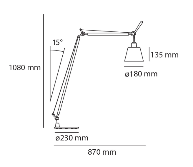 Tolomeo Floor, Small, Shade, E27, IP20