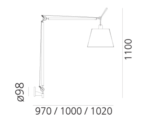 Tolomeo Wall, Mega, Silk Shade, E27, IP20