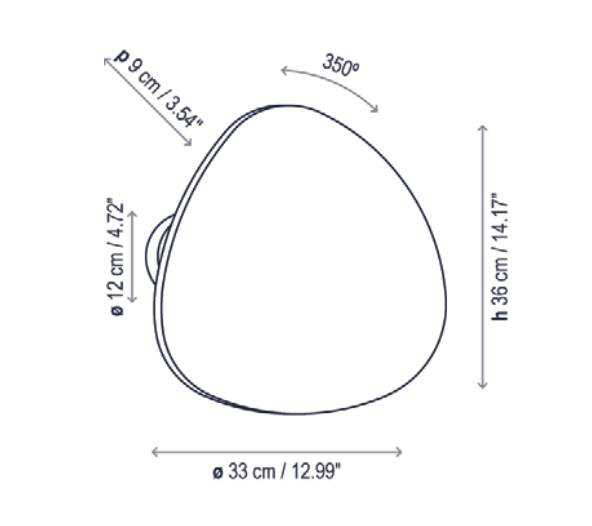 Tria Wall, 33 cm, Graphite Brown, LED, 11.5W, Triac Dim, IP66