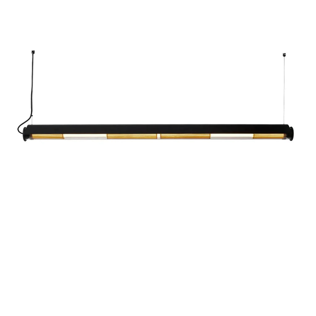 Tube 360 Pendant, Horizontal with Cover, 162 cm, White with Gold, LED, Triac Dim, IP65