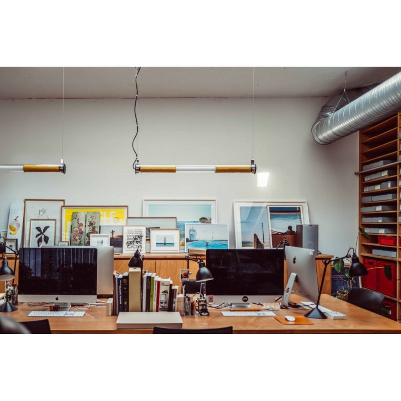 Tube 360 Pendant, Horizontal, 162 cm, White with Silver, LED, Triac Dim, IP65