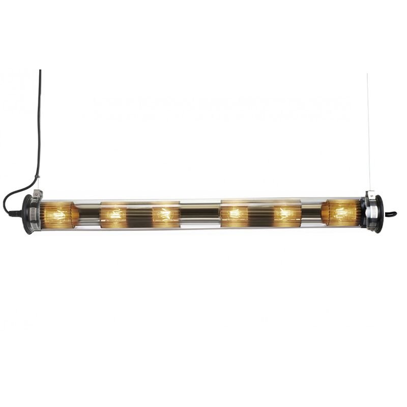 Tube Bulb Pendant, Linear Horizontal, 132 cm, Mesh, E27, IP20