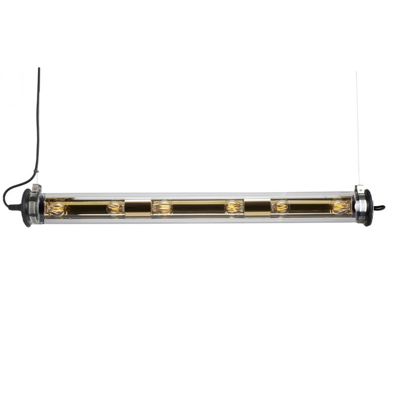 Tube Bulb Pendant, Linear Horizontal, 132 cm, Gold Reflector No Mesh, E27, IP20