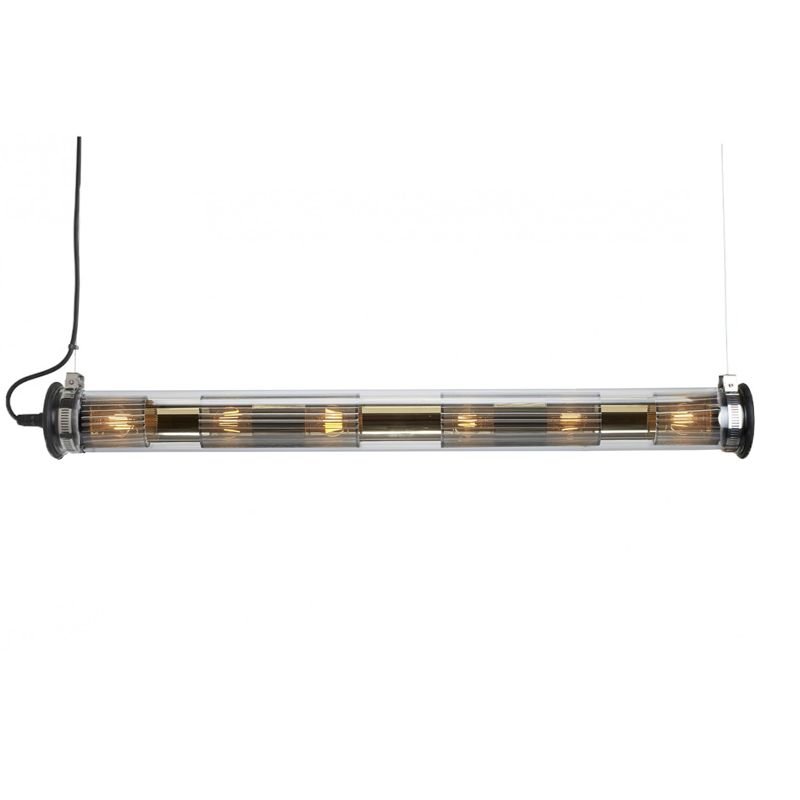 Tube Bulb Pendant, Linear Horizontal, 132 cm, Mesh, E27, IP20