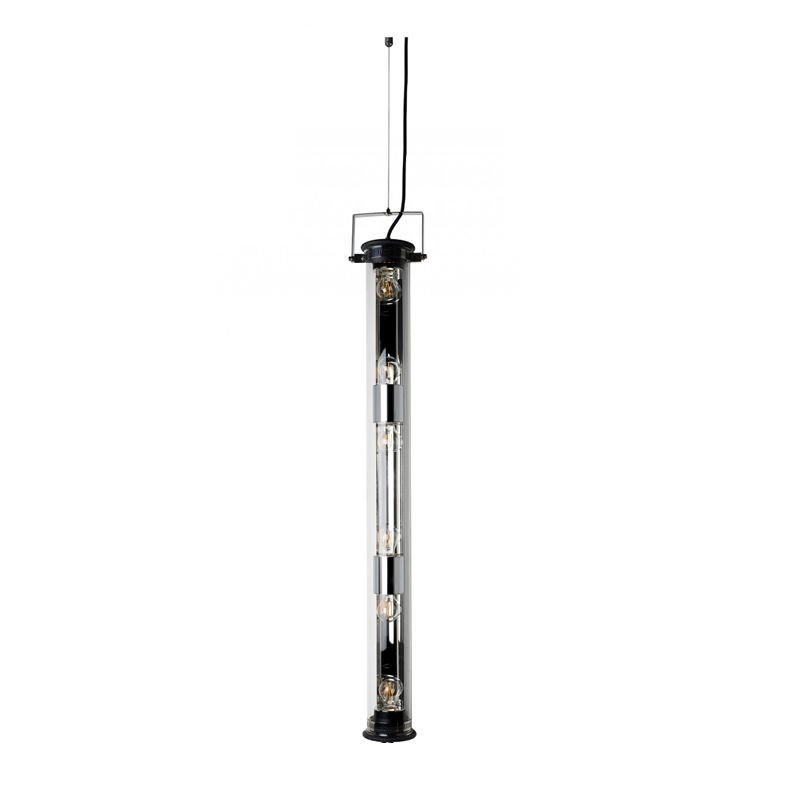 Tube Bulb Pendant, Linear Vertical, 132 cm, Silver Reflector No Mesh, E27, IP64