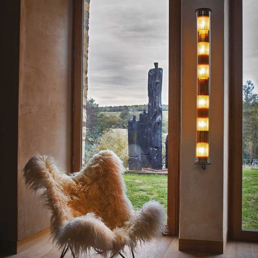 Tube Bulb Wall or Ceiling, 132 cm, Gold Reflector No Mesh, E27, IP20