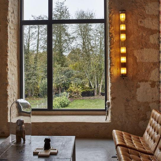 Tube Bulb Wall or Ceiling, 132 cm, Gold Reflector No Mesh, E27, IP20