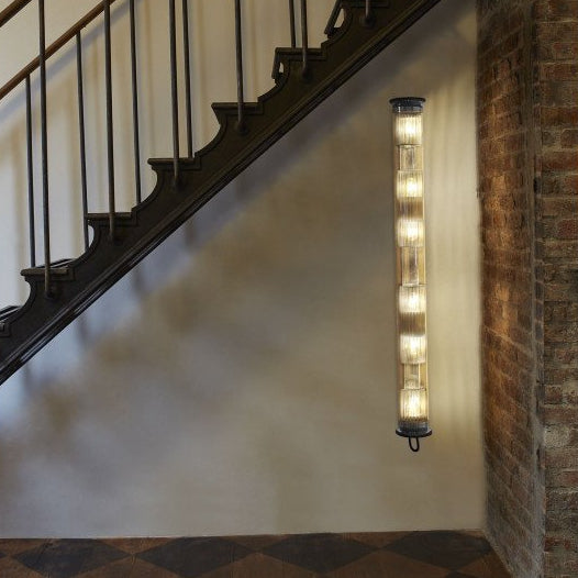 Tube Bulb Pendant, Linear Vertical, 132 cm, Mesh, E27, IP64