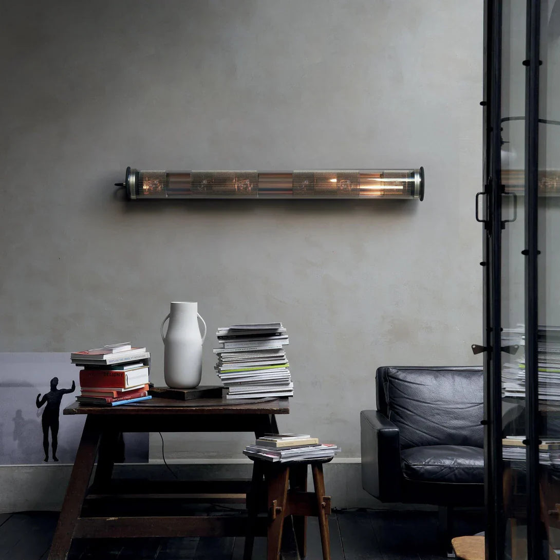 Tube Bulb Wall or Ceiling, 132 cm, Silver Reflector No Mesh, E27, IP20