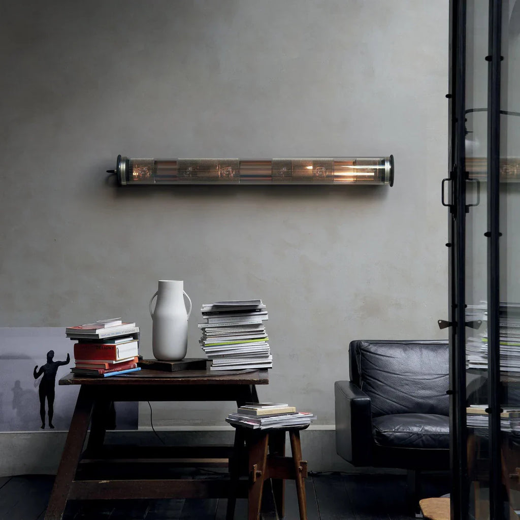 Tube Bulb Wall or Ceiling, 132 cm, Gold Reflector No Mesh, E27, IP20