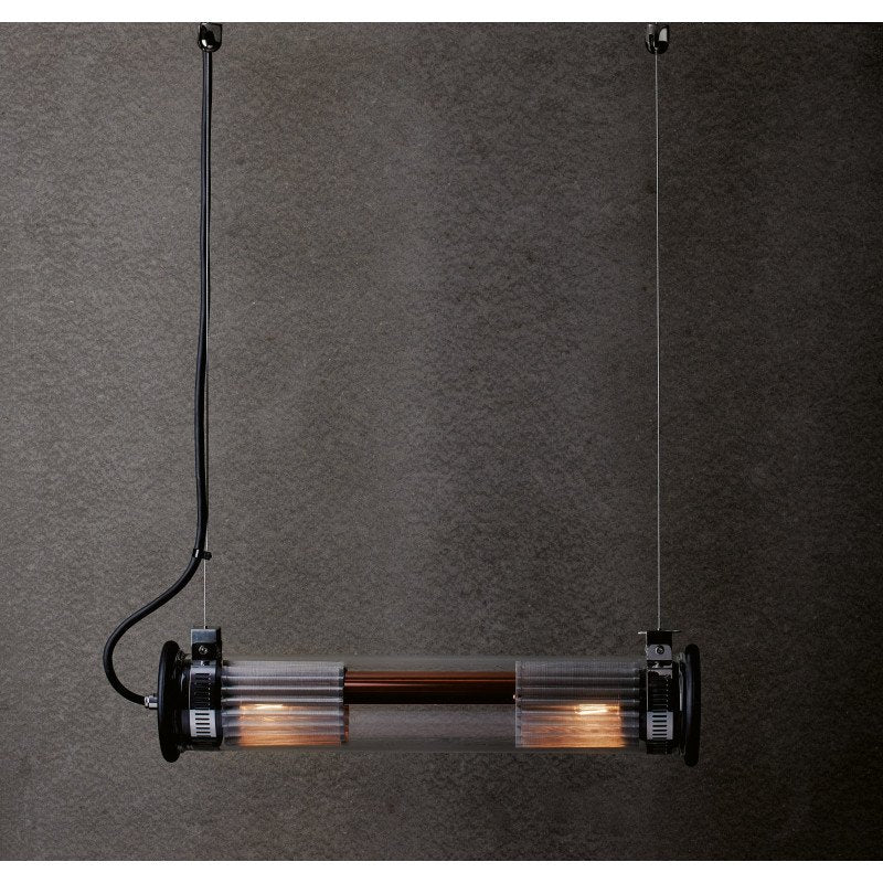 Tube Bulb Pendant, Linear Horizontal, 52 cm, Silver Reflector No Mesh, E14, IP20
