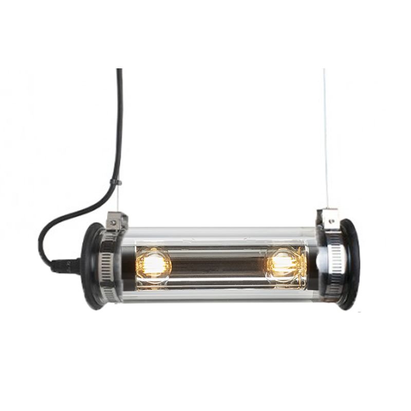 Tube Bulb Pendant, Linear Horizontal, 37 cm, Silver Reflector No Mesh, E14, IP20