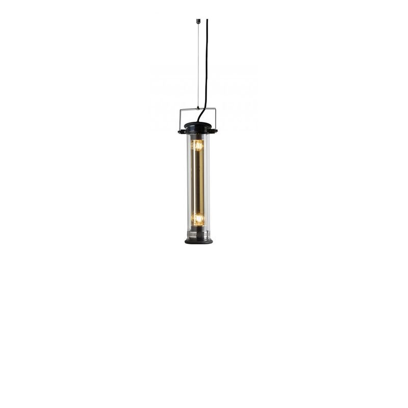 Tube Bulb Pendant, Linear Vertical, 52 cm, Gold Reflector No Mesh, E14, IP64