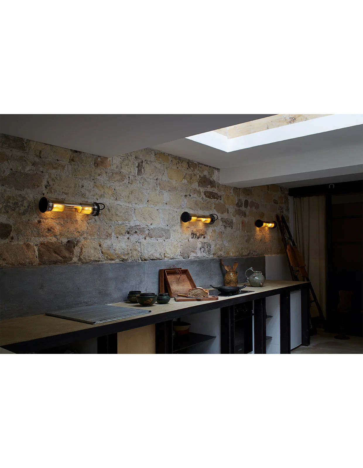 Tube Bulb Wall or Ceiling, 52 cm, Gold Reflector No Mesh, E14, IP20