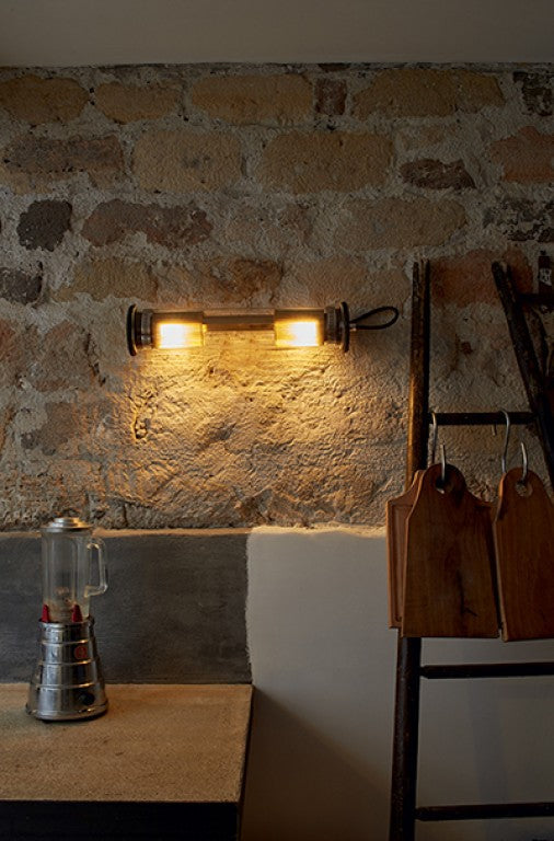 Tube Bulb Pendant, Linear Horizontal, 132 cm, Mesh, E27, IP20