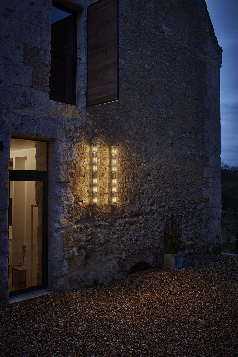 Tube Bulb Pendant, Linear Vertical, 132 cm, Gold Reflector No Mesh, E27, IP64