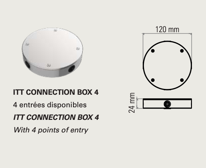 Z: DCW Editions, Tube Water-Tight Round 4 Unit Connection Box