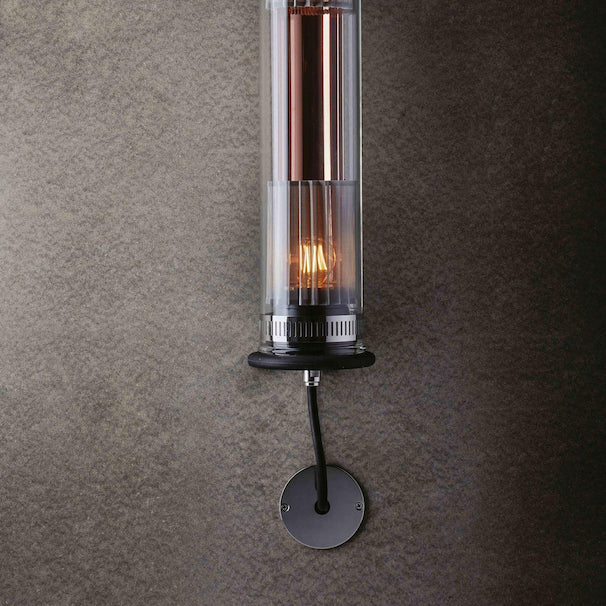 Tube Bulb Pendant, Linear Vertical, 132 cm, Silver Reflector No Mesh, E27, IP20