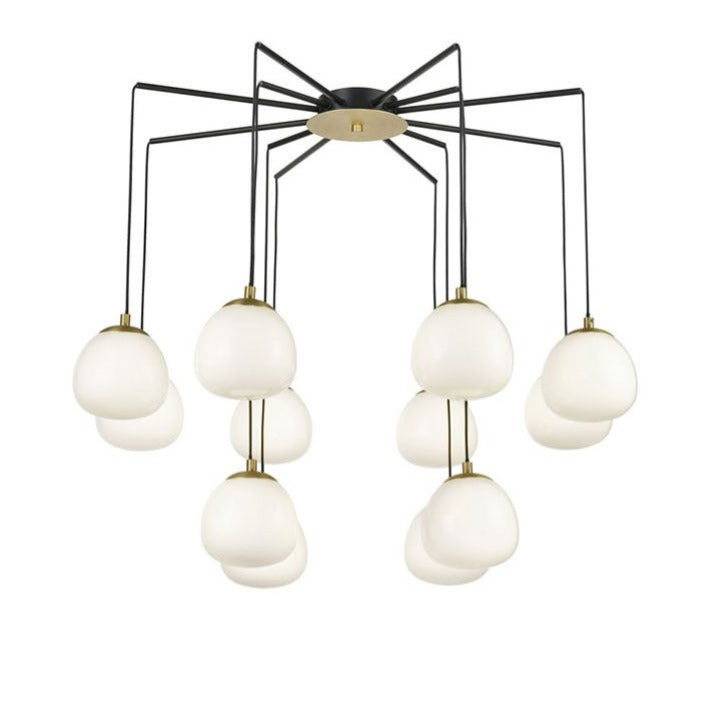 Vermeer Pendant, Cluster, White Glass, G9, IP20