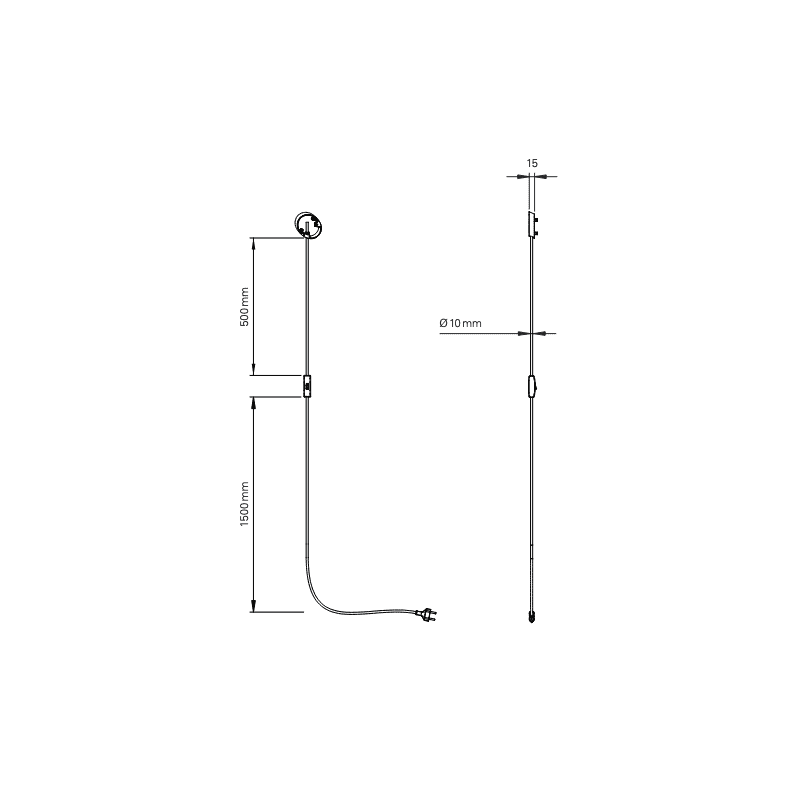 Vision 20/20 Adjustable Reading Wall, Black, LED, Plug In, On/Off, IP20