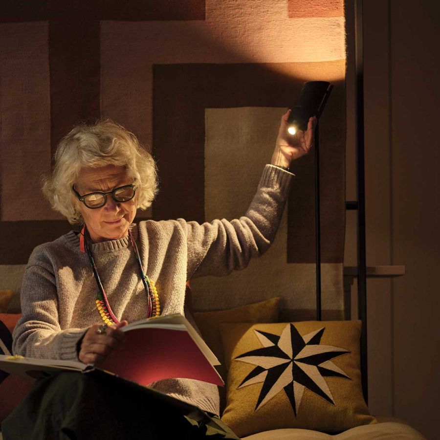 Vision Adjustable Reading Floor Lamp, Black, LED, Thumbswitch Dim x2, IP20