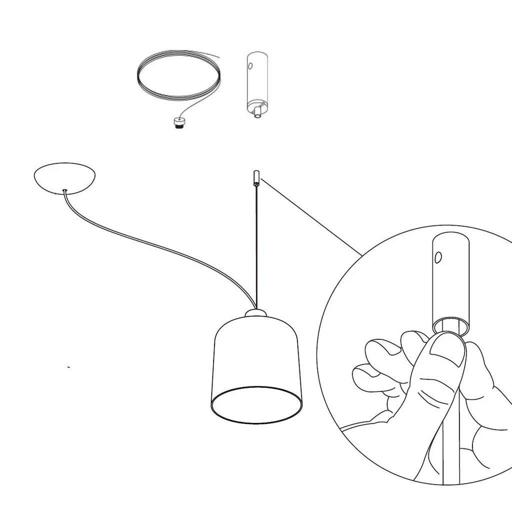 Zile Pendant, Large, Black, E27, IP20