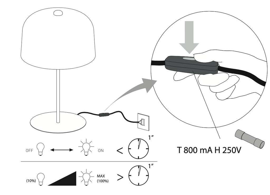 Zile Table, Large, Red, E27, IP20