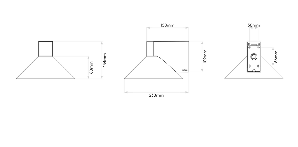 Conic Wall Light, Black, G9, IP44