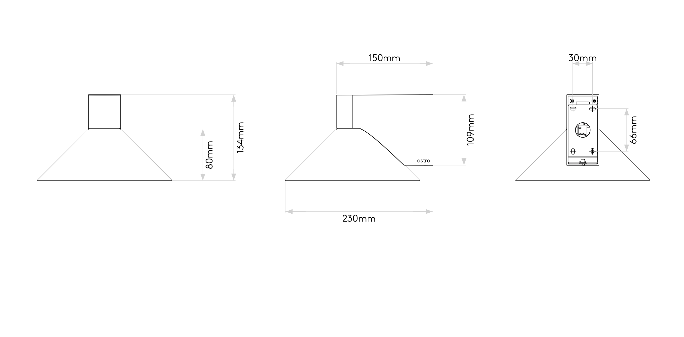 Conic Wall Light, Black, G9, IP44