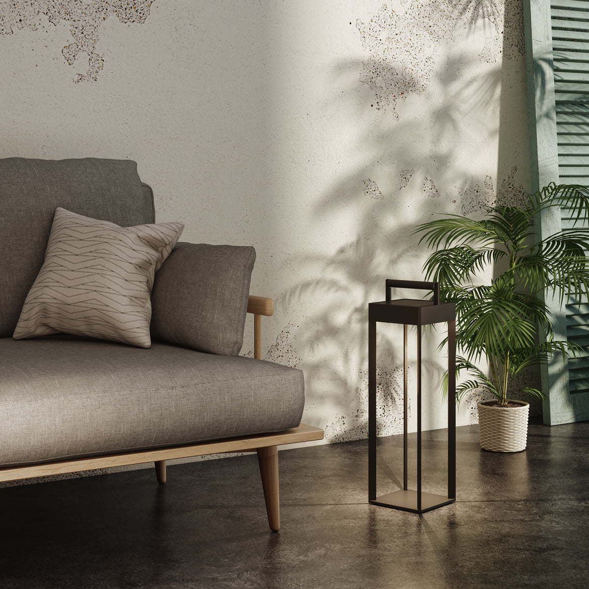 Kuro Wireless Floor Lamp, Black, LED, Touch Dim, IP44