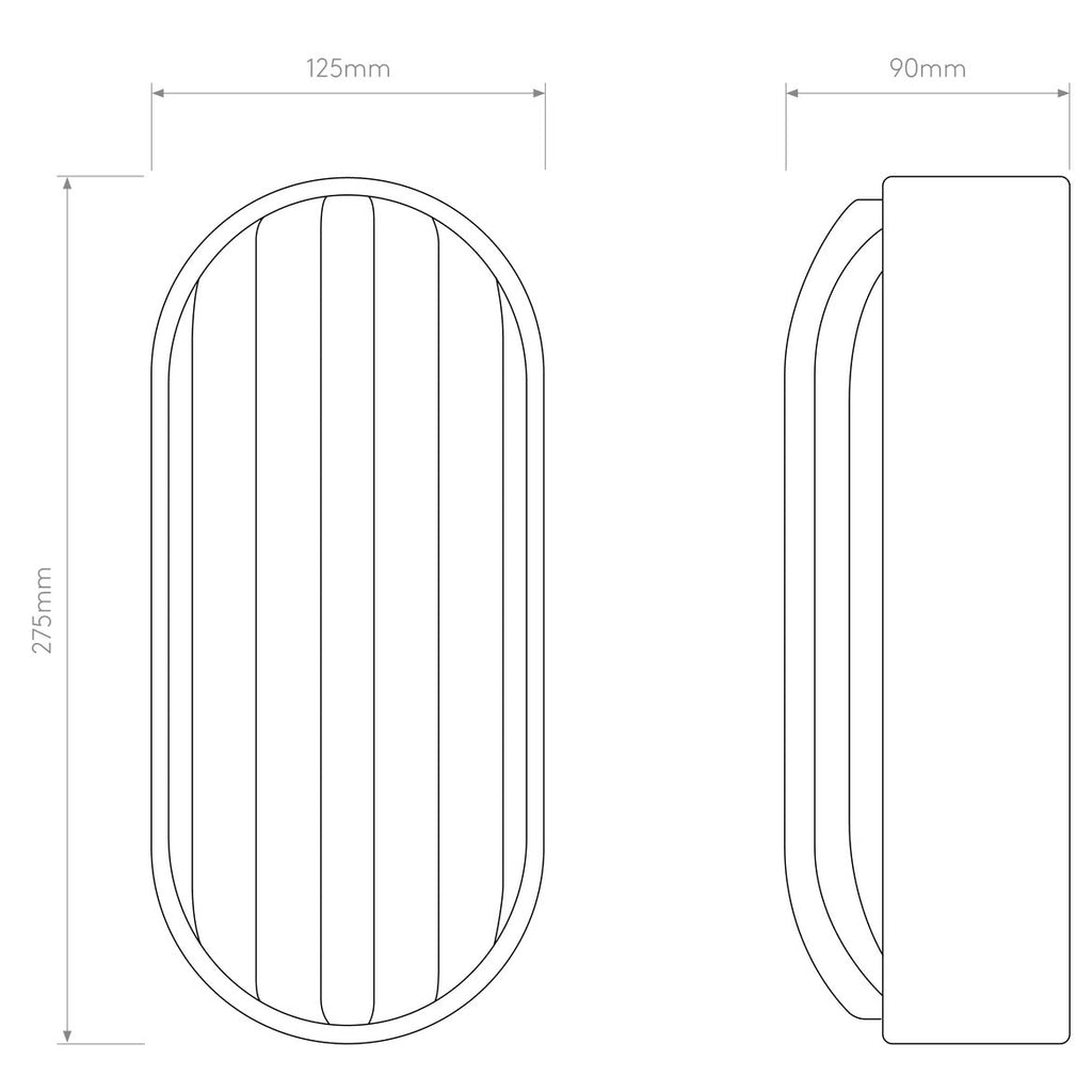 Montreal Oval Wall Light, Steel, E27, IP44