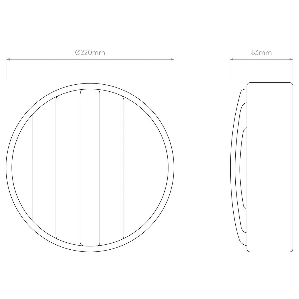 Montreal Round Wall Light, Black, IP44