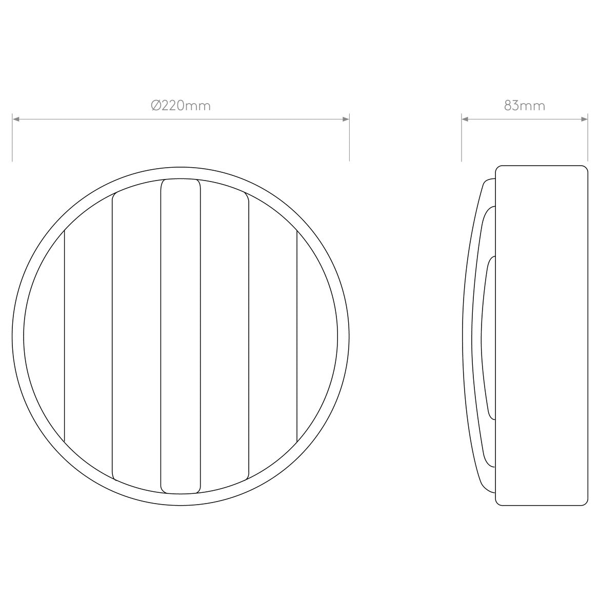 Montreal Round Wall Light, Black, IP44