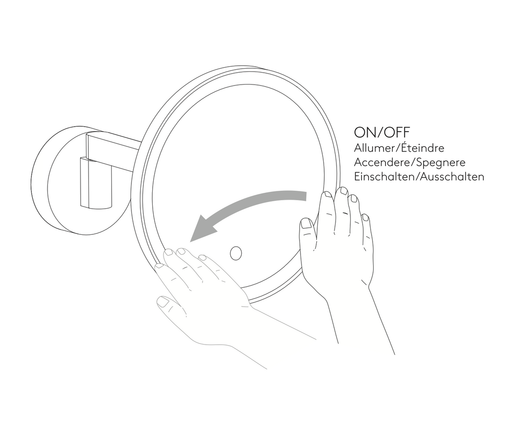 Nagoya Wall Light with Mirror, Black, LED, Motion Sensor, IP44