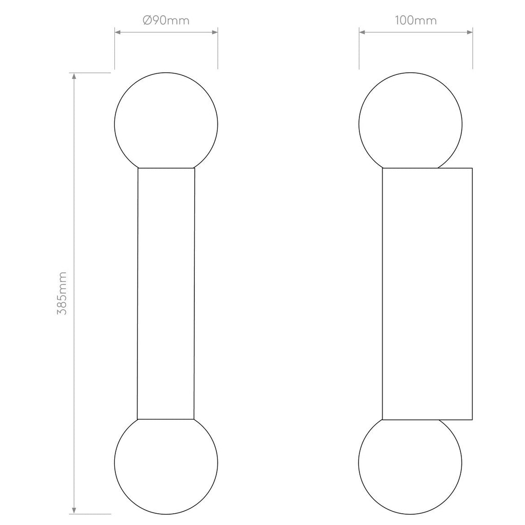 Ortona Wall Light, Double, Black, G9, IP44