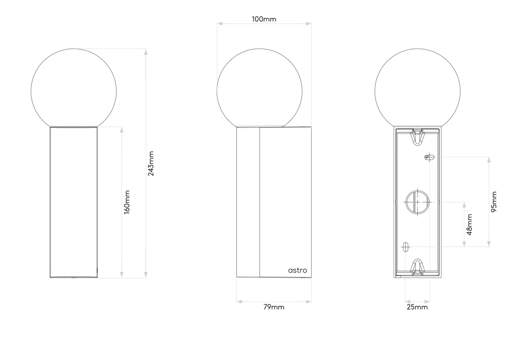 Ortona Wall Light, Single, Black, G9, IP44