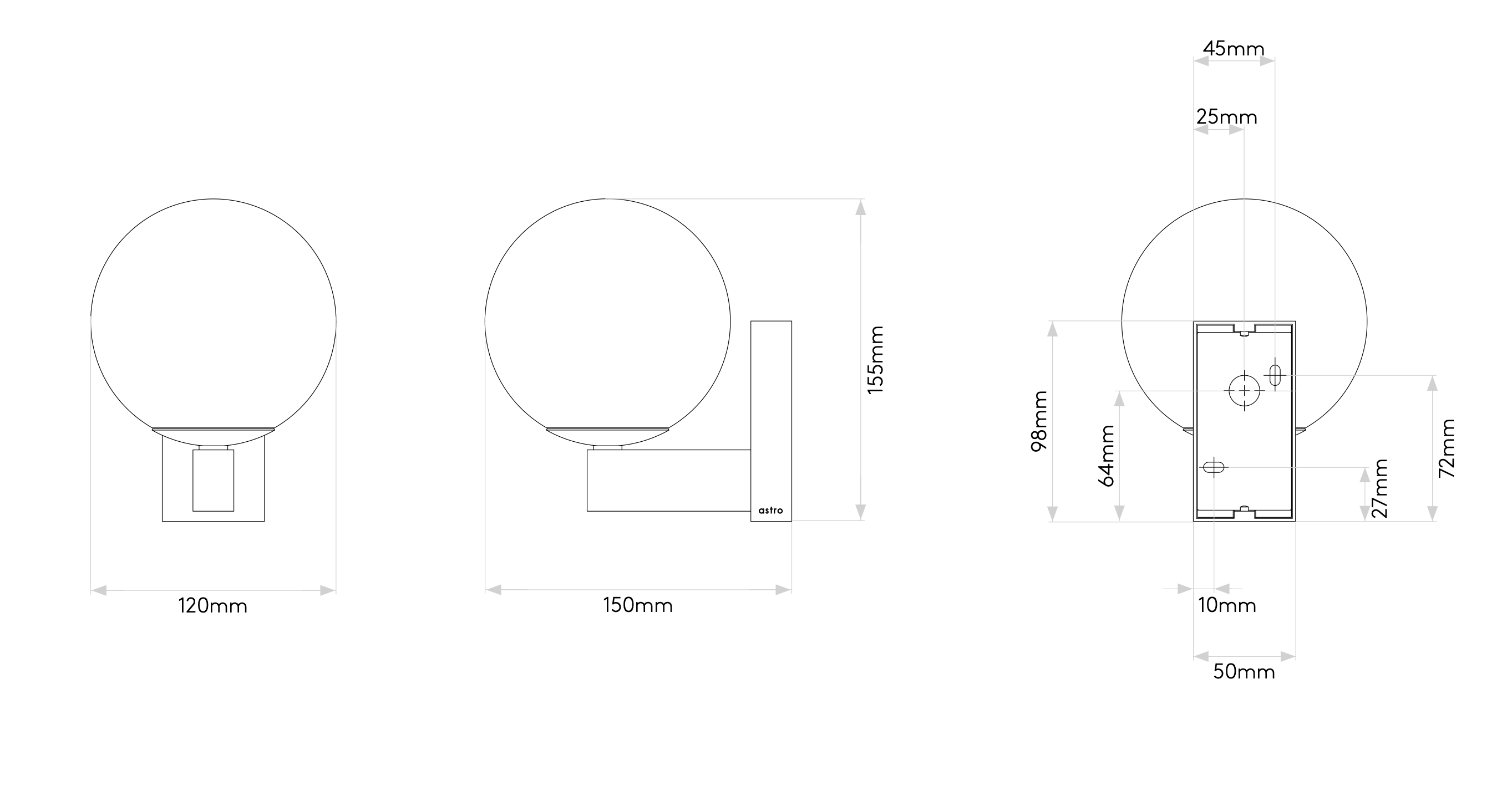 Sagara Wall Light, Black, G9, IP44